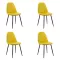 Set 4 scaune de bucătărie din catifea BUC 237X Galben