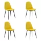 Set 4 scaune de bucătărie din catifea BUC 237X Galben
