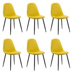 Set 6 scaune de bucătărie din catifea BUC 237X Galben