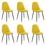Set 6 scaune de bucătărie din catifea BUC 237X Galben