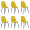 Set 6 scaune de bucătărie din catifea BUC 237X Galben