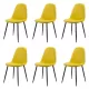 Set 6 scaune de bucătărie din catifea BUC 237X Galben