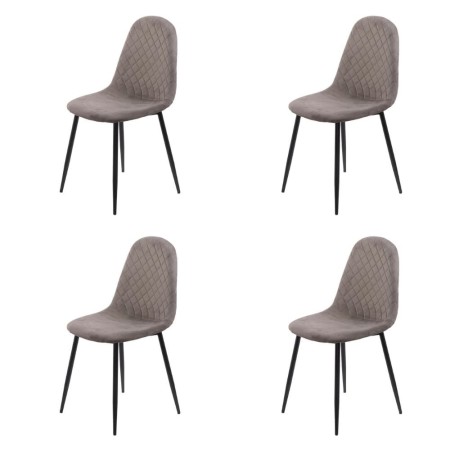 Set 4 scaune de bucătărie din catifea BUC 237X Gri Set 4 scaune de bucătărie din catifea BUC 237X Gri