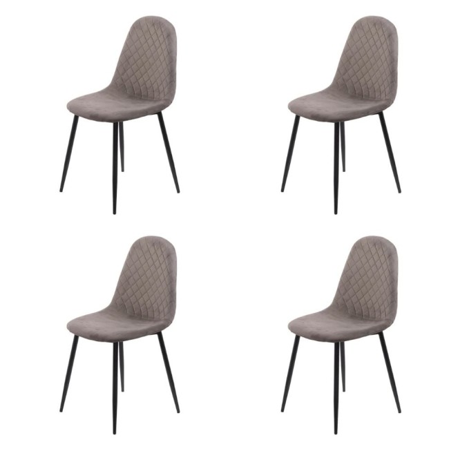 Set 4 scaune de bucătărie din catifea BUC 237X Gri