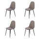 Set 4 scaune de bucătărie din catifea BUC 237X Gri