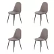 Set 4 scaune de bucătărie din catifea BUC 237X Gri