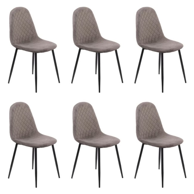 Set 6 scaune de bucătărie din catifea BUC 237X Gri