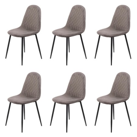 Set 6 scaune de bucătărie din catifea BUC 237X Gri Set 6 scaune de bucătărie din catifea BUC 237X Gri