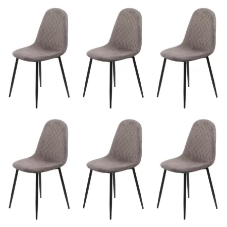 Set 6 scaune de bucătărie din catifea BUC 237X Gri