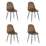 Set 4 scaune de bucătărie din catifea BUC 237X Maro