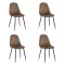 Set 4 scaune de bucătărie din catifea BUC 237X Maro