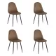 Set 4 scaune de bucătărie din catifea BUC 237X Maro