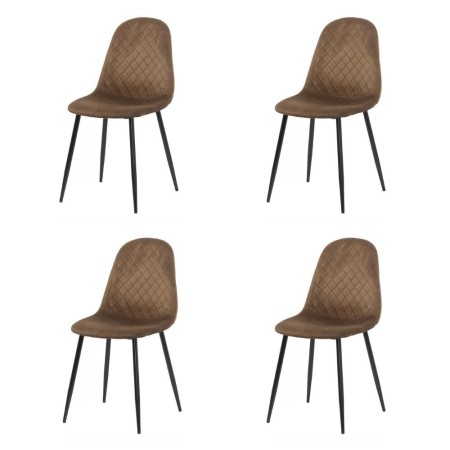 Set 4 scaune de bucătărie din catifea BUC 237X Maro Set 4 scaune de bucătărie din catifea BUC 237X Maro