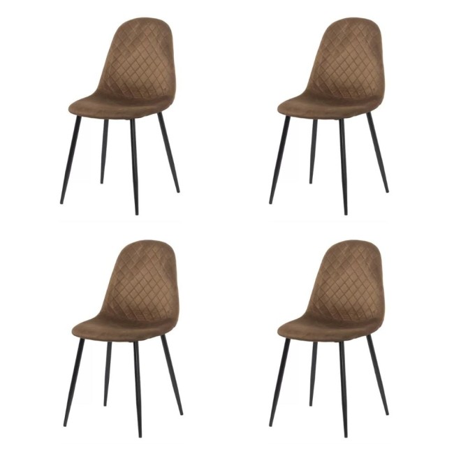 Set 4 scaune de bucătărie din catifea BUC 237X Maro