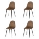 Set 4 scaune de bucătărie din catifea BUC 237X Maro