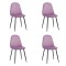 Set 4 scaune de bucătărie din catifea BUC 237X Mov