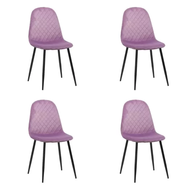 Set 4 scaune de bucătărie din catifea BUC 237X Maro
