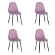 Set 4 scaune de bucătărie din catifea BUC 237X Maro