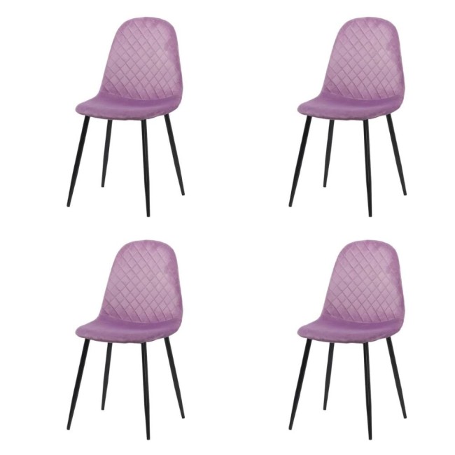 Set 4 scaune de bucătărie din catifea BUC 237X Maro