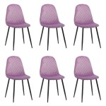 Set 6 scaune de bucătărie din catifea BUC 237X Mov