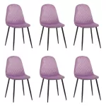 Set 6 scaune de bucătărie din catifea BUC 237X Mov