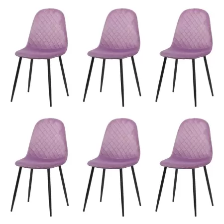 Set 6 scaune de bucătărie din catifea BUC 237X Mov