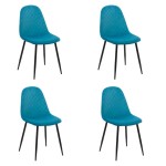 Set 4 scaune de bucătărie din catifea BUC 237X Turcoaz
