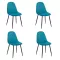 Set 4 scaune de bucătărie din catifea BUC 237X Turcoaz