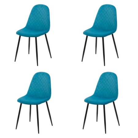 Set 4 scaune de bucătărie din catifea BUC 237X Turcoaz