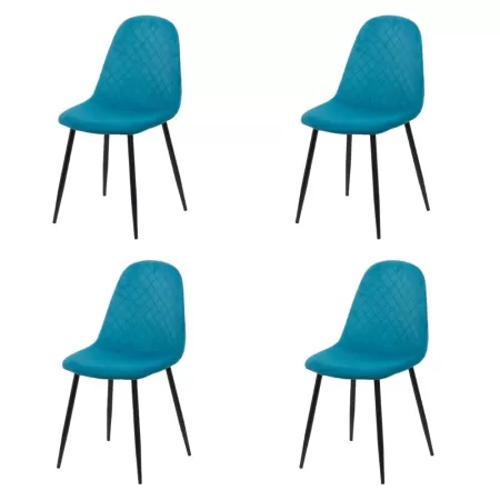 Set 4 scaune de bucătărie din catifea BUC 237X Turcoaz