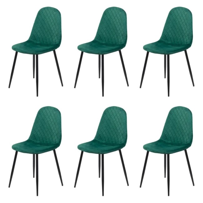 Set 6 scaune de bucătărie din catifea BUC 237X Verde