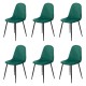 Set 6 scaune de bucătărie din catifea BUC 237X Verde