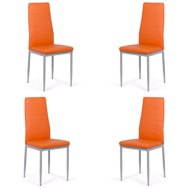 Set 4 scaune bucătărie-portocaliu