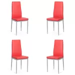 Set 4 scaune bucătărie-roșu