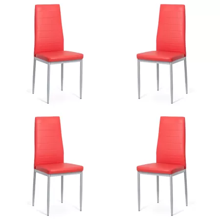 Set 4 scaune bucătărie-roșu