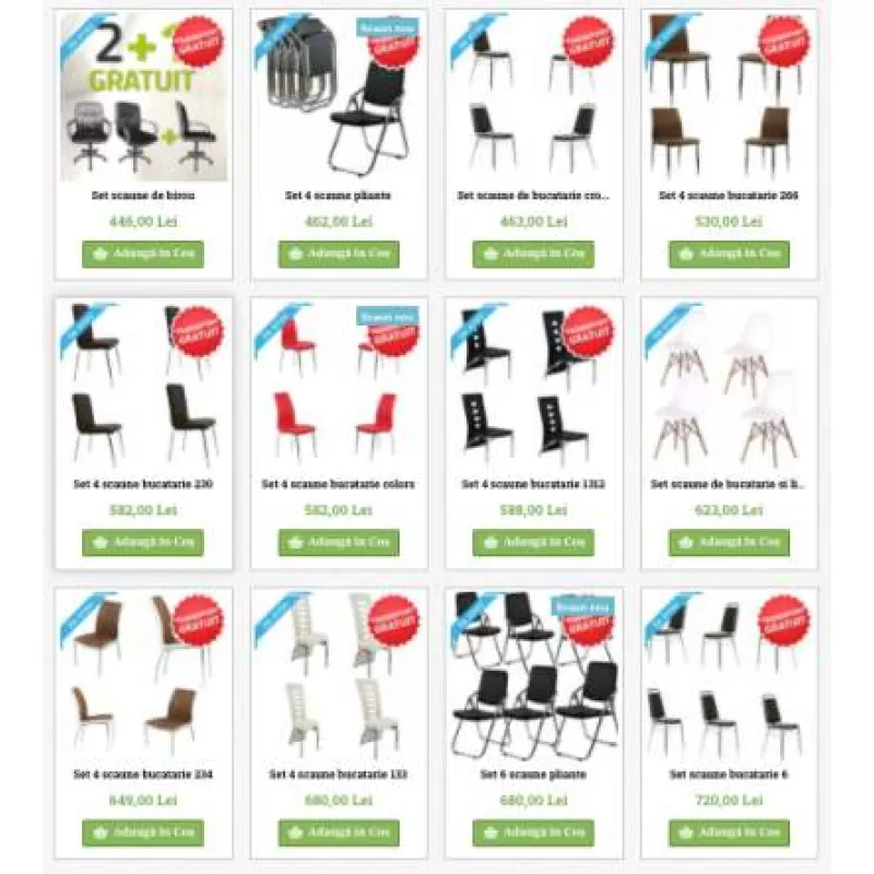 Seturi scaune de bucătărie