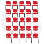 25 scaune conferință cu tapițerie din stofă roșie 25 scaune conferință cu tapițerie din stofă roșie