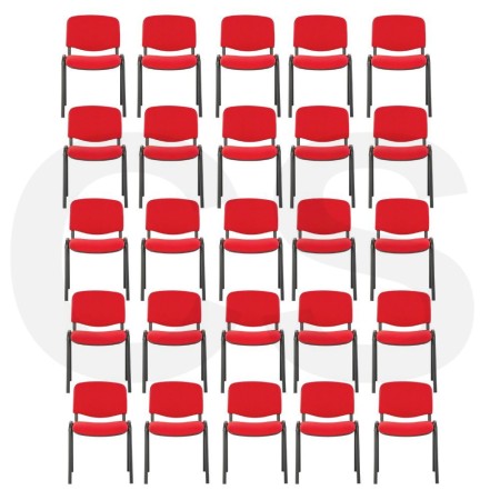25 scaune conferință cu tapițerie din stofă roșie 25 scaune conferință cu tapițerie din stofă roșie