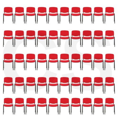 50 scaune conferință cu tapițerie din stofă roșie 50 scaune conferință cu tapițerie din stofă roșie