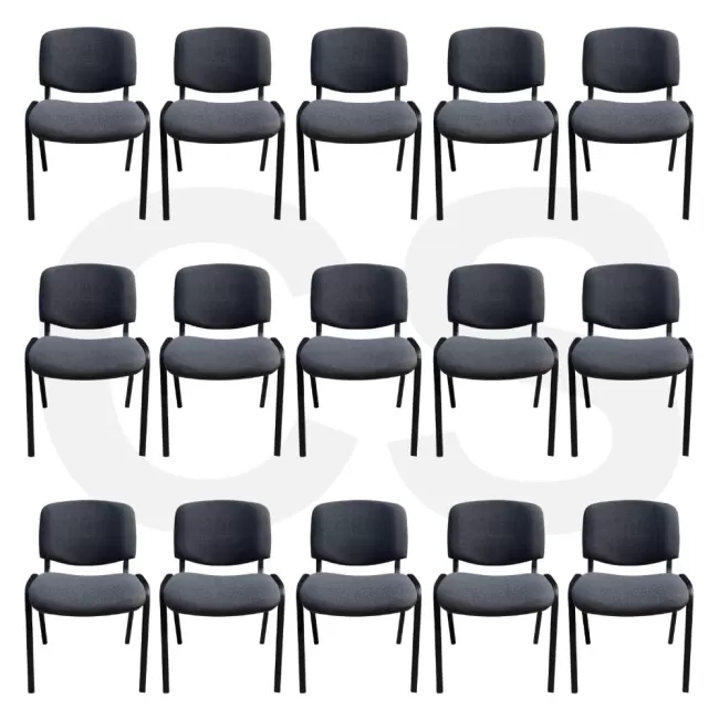 Scaune conferință Taurus TN cu tapițerie din stofă gri închis