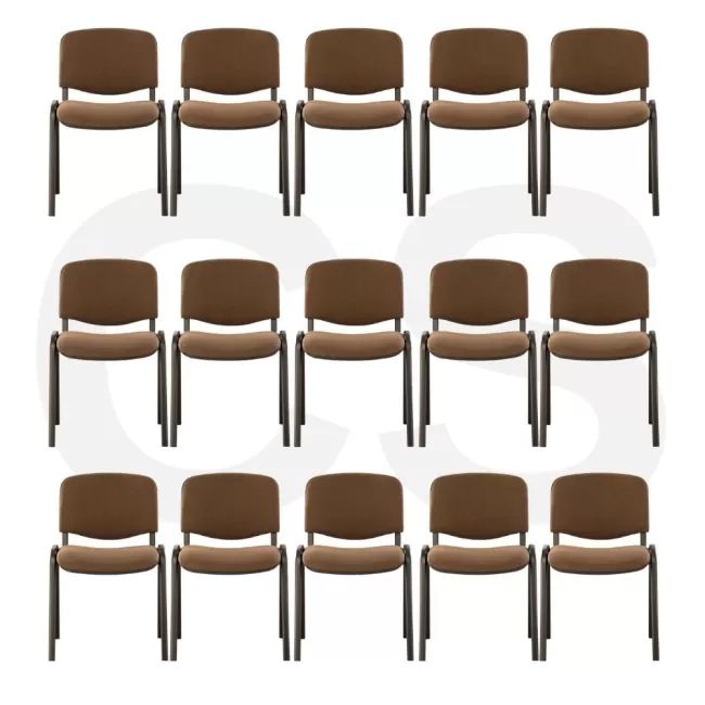 Scaune conferință Taurus cu tapițerie din stofă maro închis