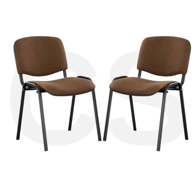 Scaune conferință Taurus cu tapițerie din stofă maro închis