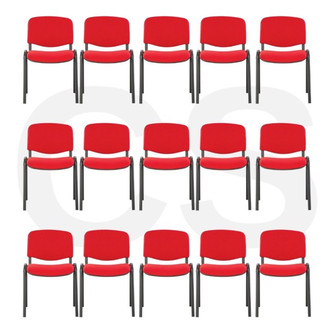 Scaune conferință ISO cu tapițerie din stofă pe roșu Scaune conferință ISO cu tapițerie din stofă pe roșu