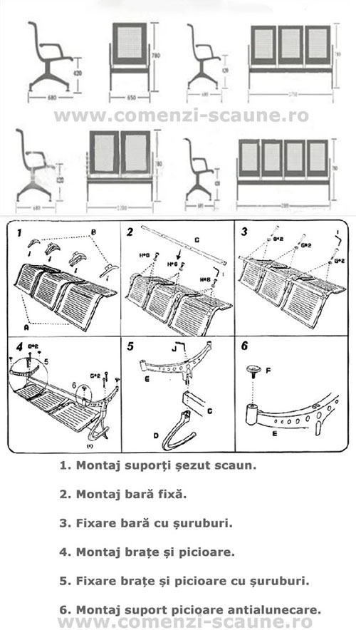 schita-montaj-asamblare-banca-metalica-3-scaune