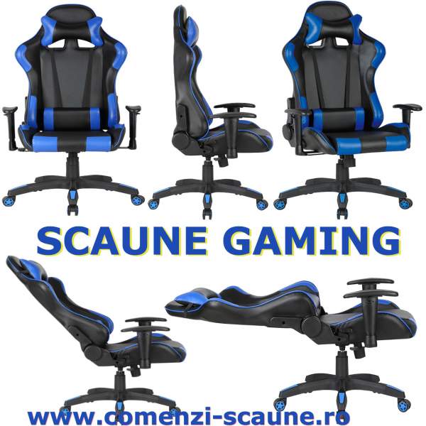 Scaun-gaming-90S-negru-albastru