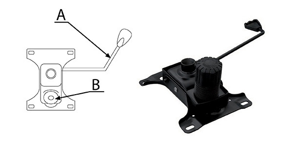 Mecanism oscilant pentru scaunele ergonomice de tip directorial