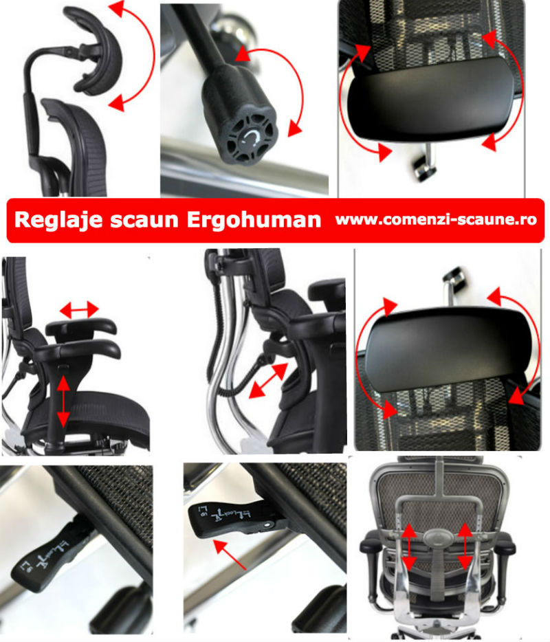 Scaune ergonomice profesionale Ergohuman reglaje