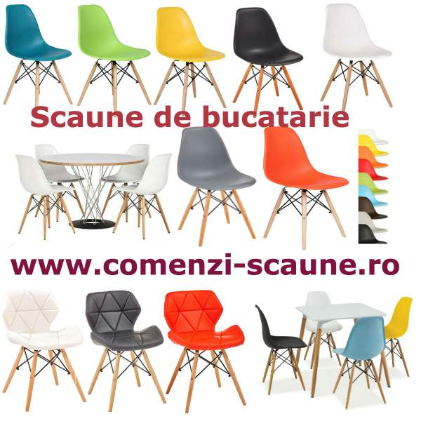 Scaune-de-bucatarie-plastic-lemn