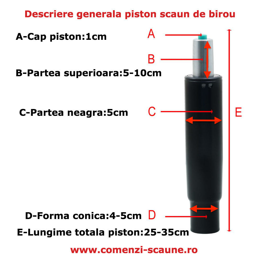 Schimbare piston pe gaz pentru scaun de birou-descriere piston