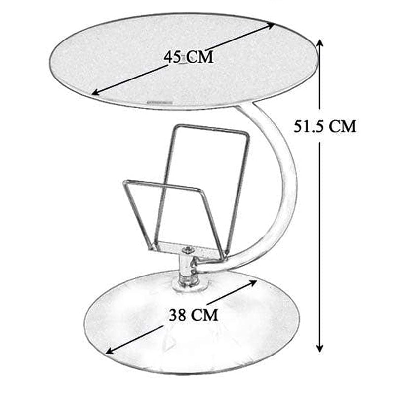 Dimensiuni măsuță de cafea rotundă cadru cromat BUC 05